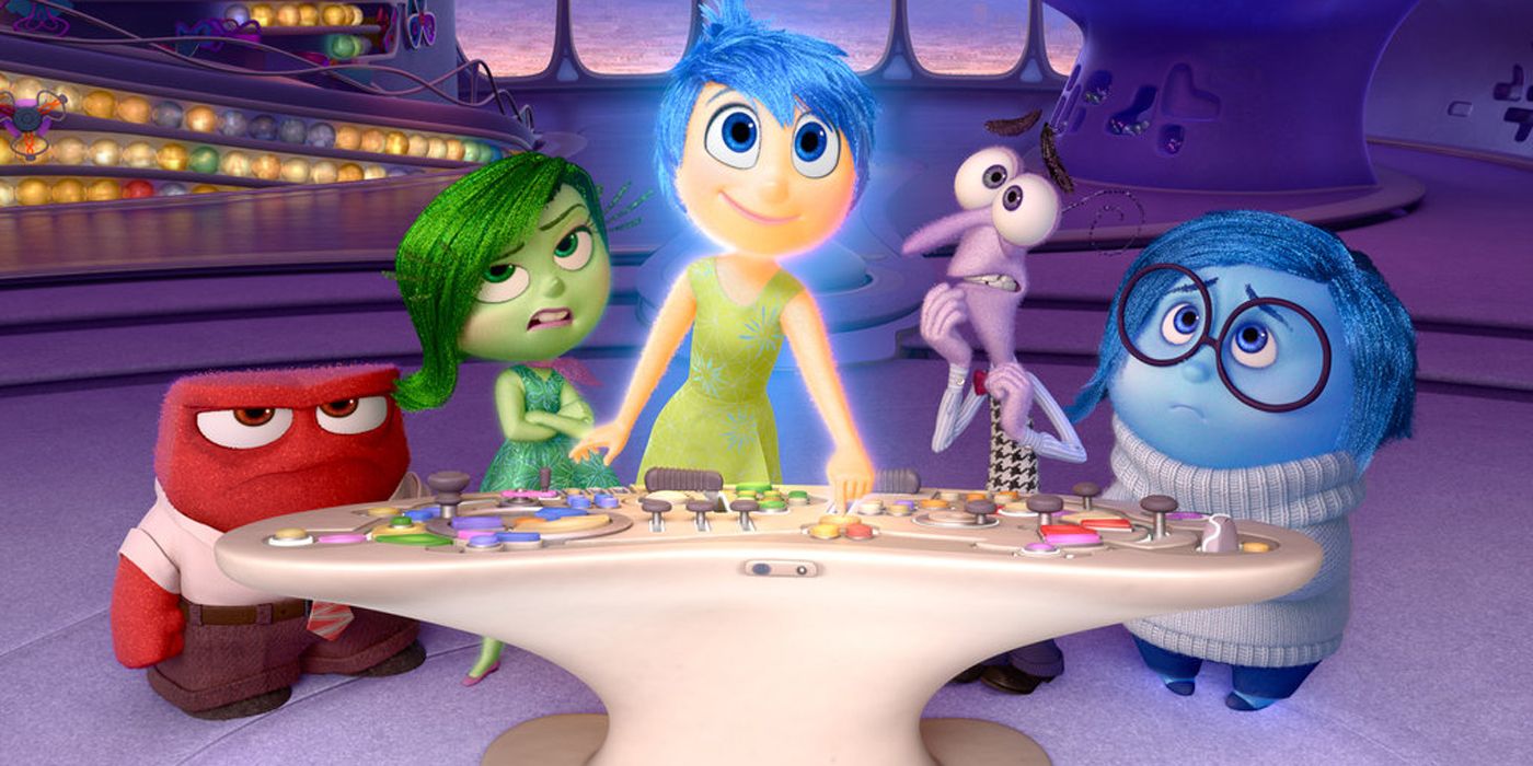 The Emotions at the control panel in Inside Out.