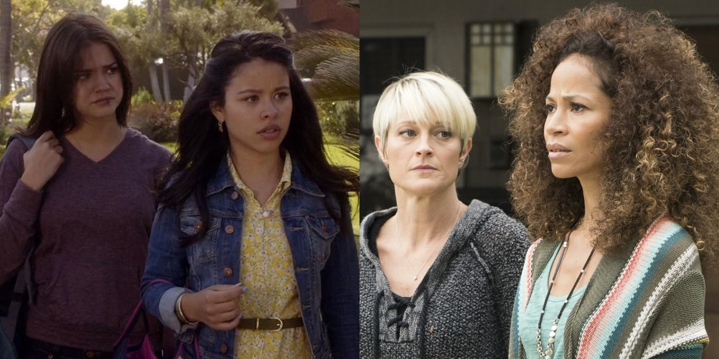 Split Image The Fosters Callie and Mariana, Stef and Lena