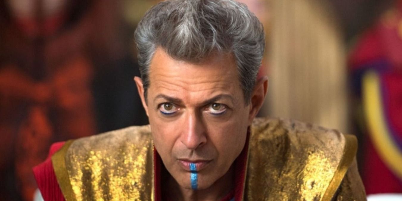 The Grandmaster sitting in his chair in Thor Ragnarok