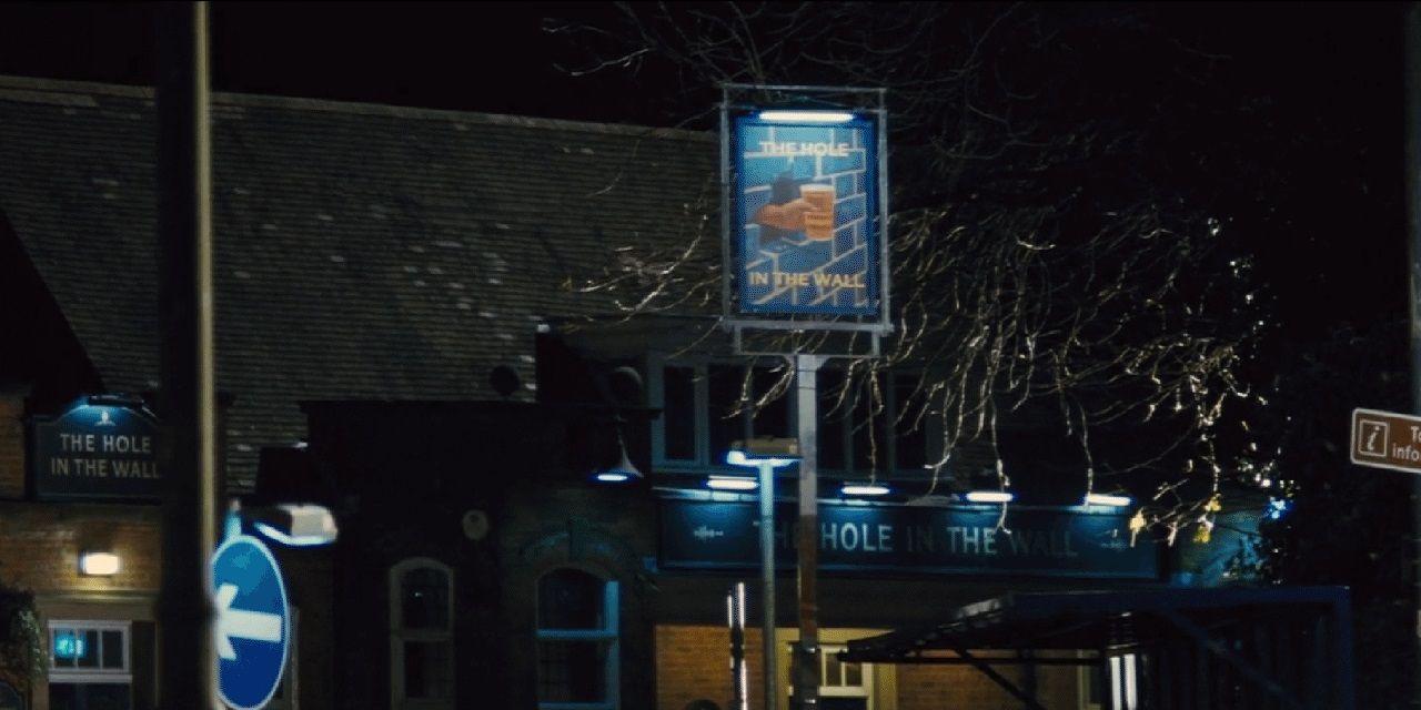 The Hole in the Wall sign in The World's End