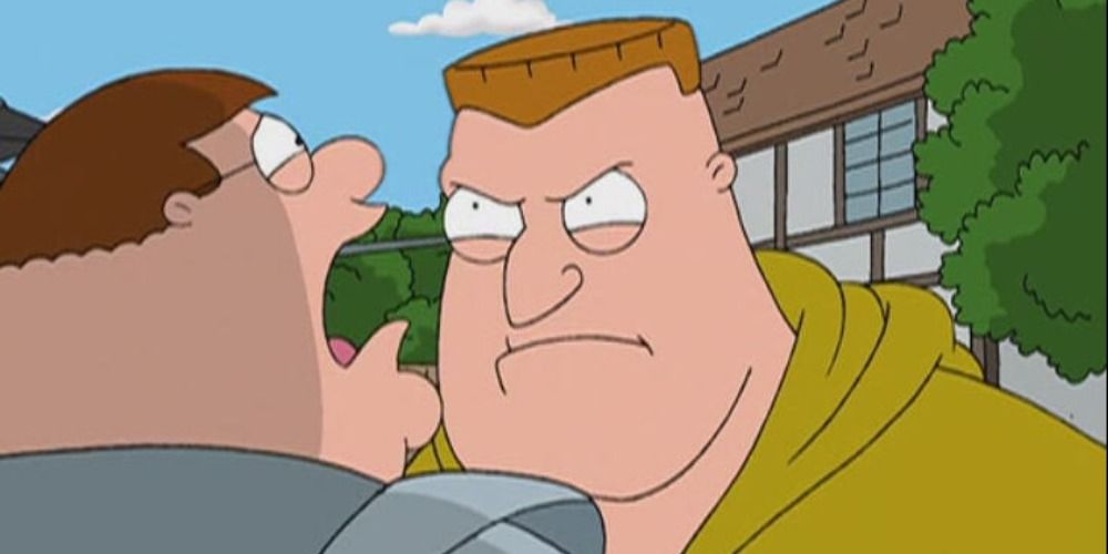 Quahog's Jousting Drill Instructor yelling at Peter in Family Guy.