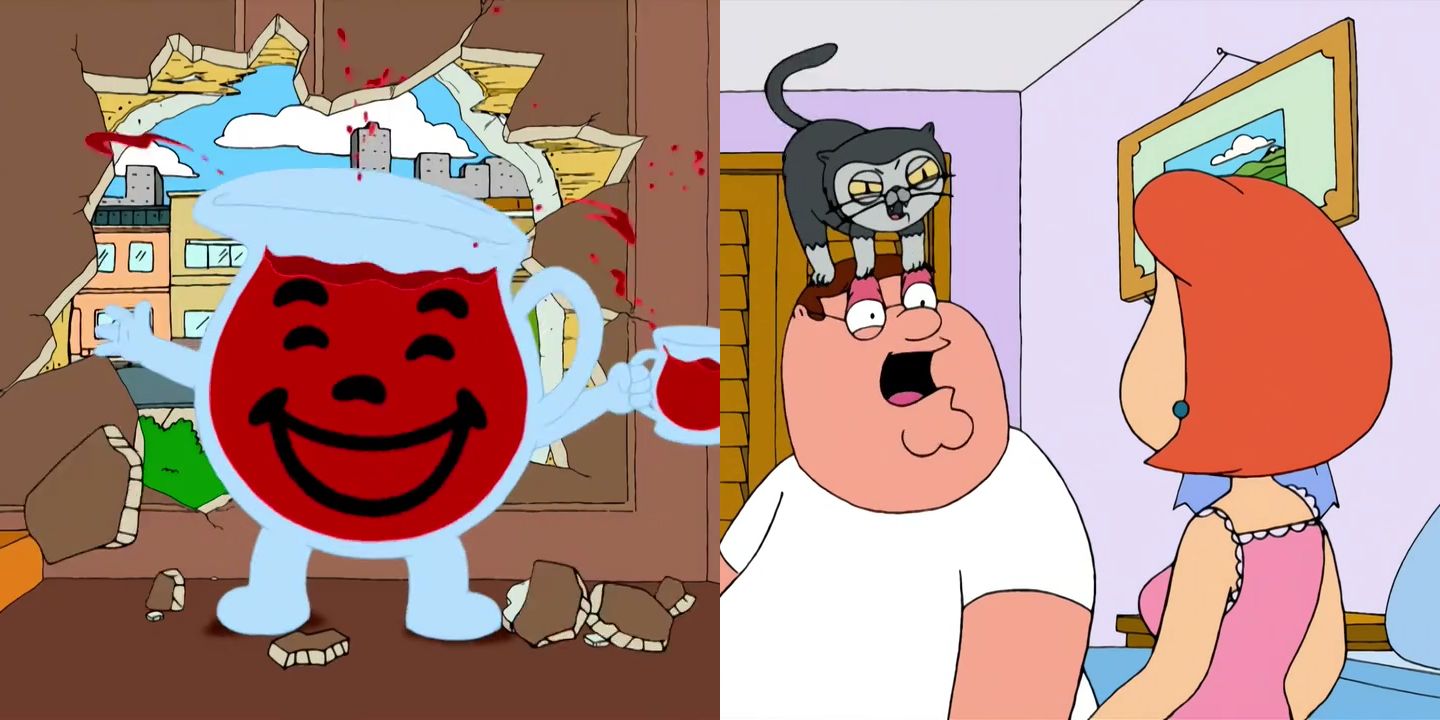 The Kool-Aid Man and Peter and Lois in Family Guy's first season