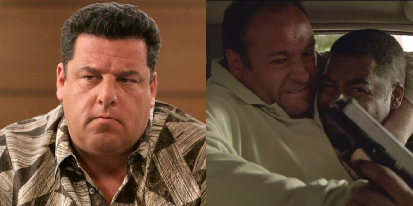 Side by side images of Bobby and Tony on The Sopranos