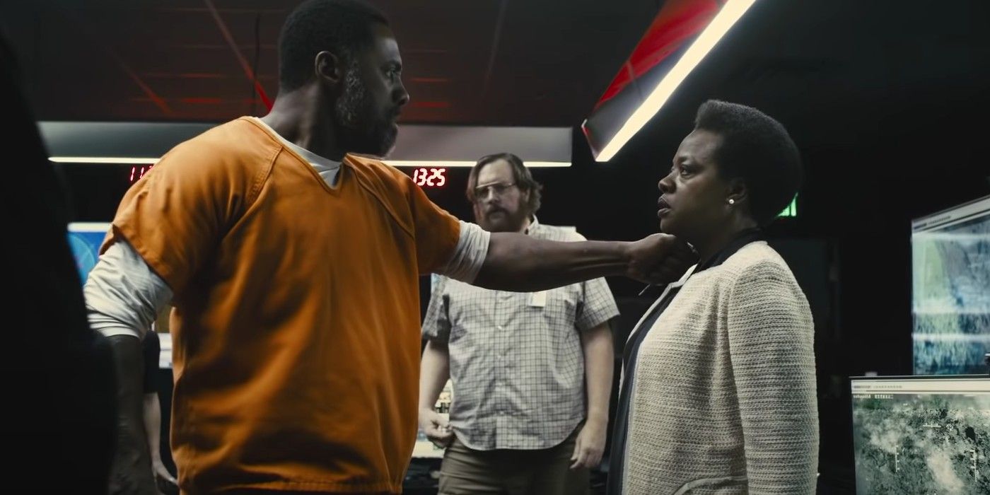 Bloodsport and Amanda Waller in a briefing room in The Suicide Squad