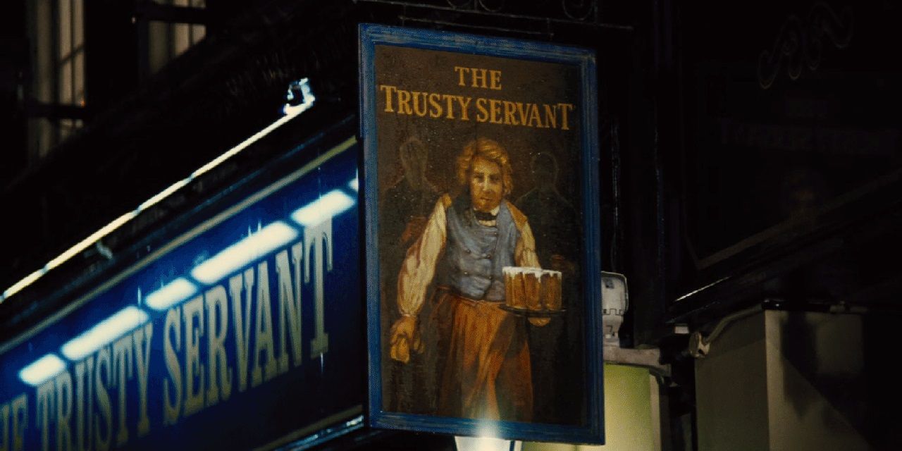 The Trusty Servant sign in The World's End