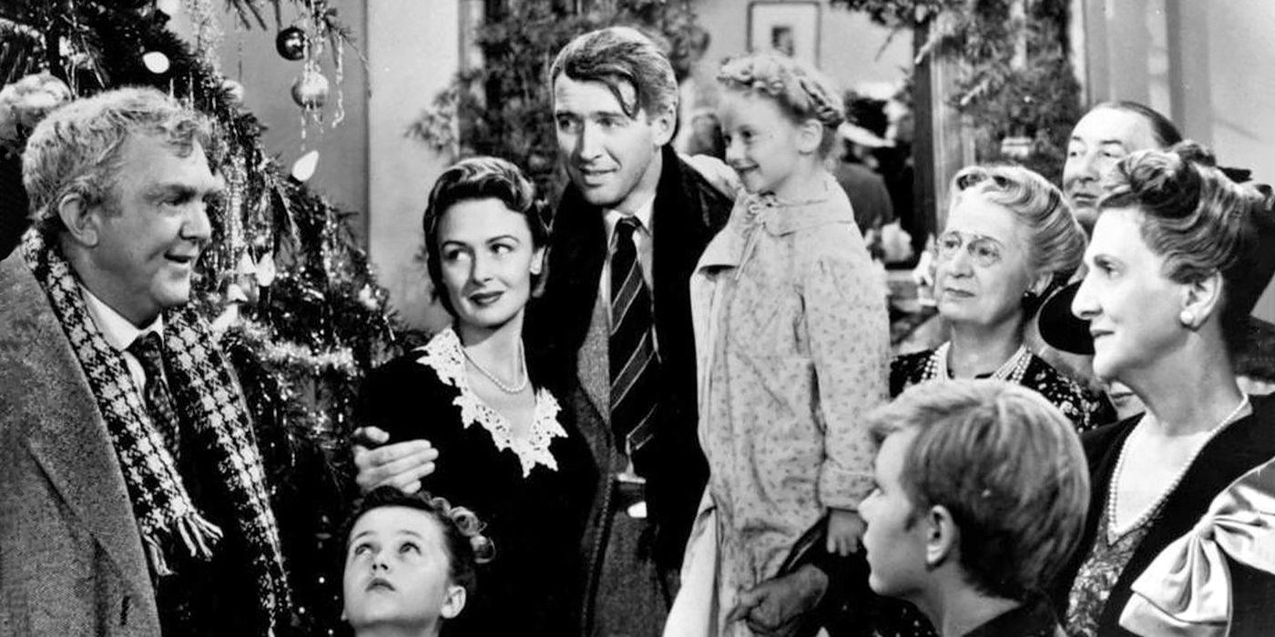 The family celebrating Christmas on It's A Wonderful Life.