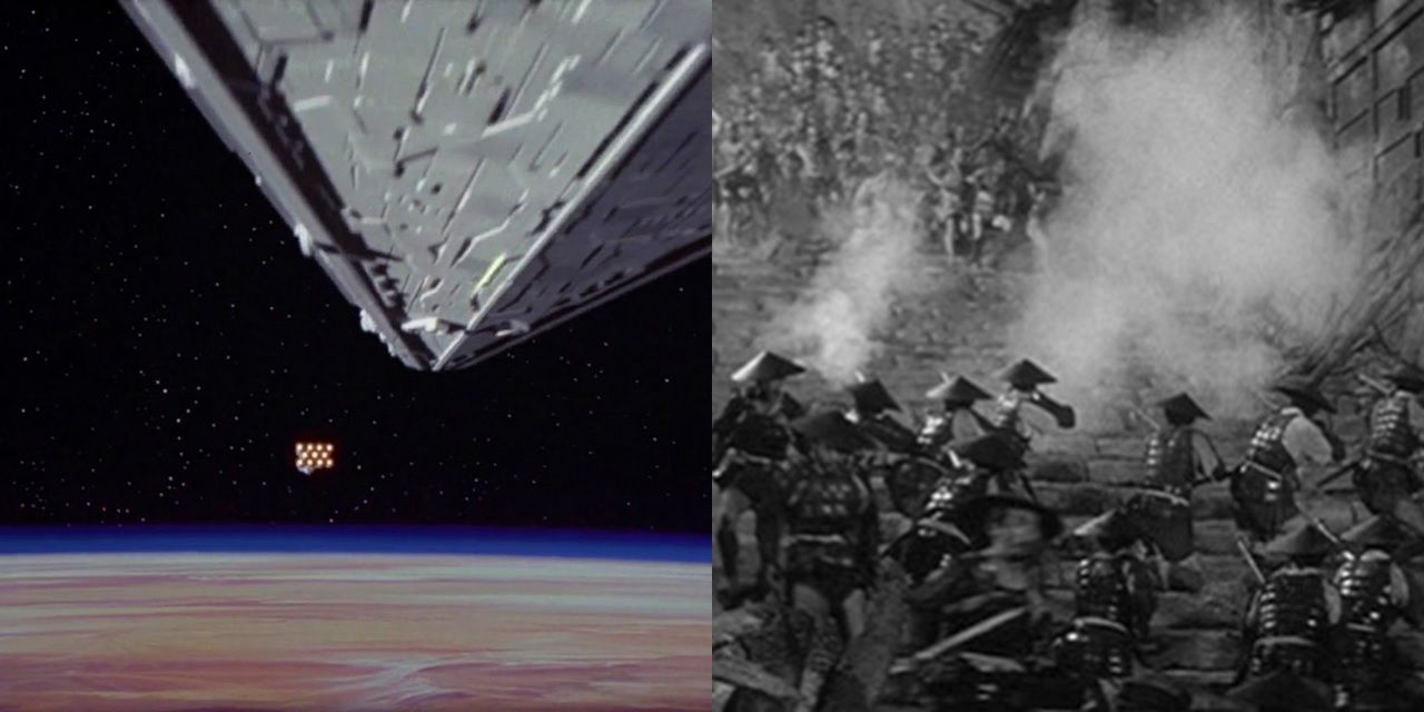 The opening battles of Star Wars and The Hidden Fortress.