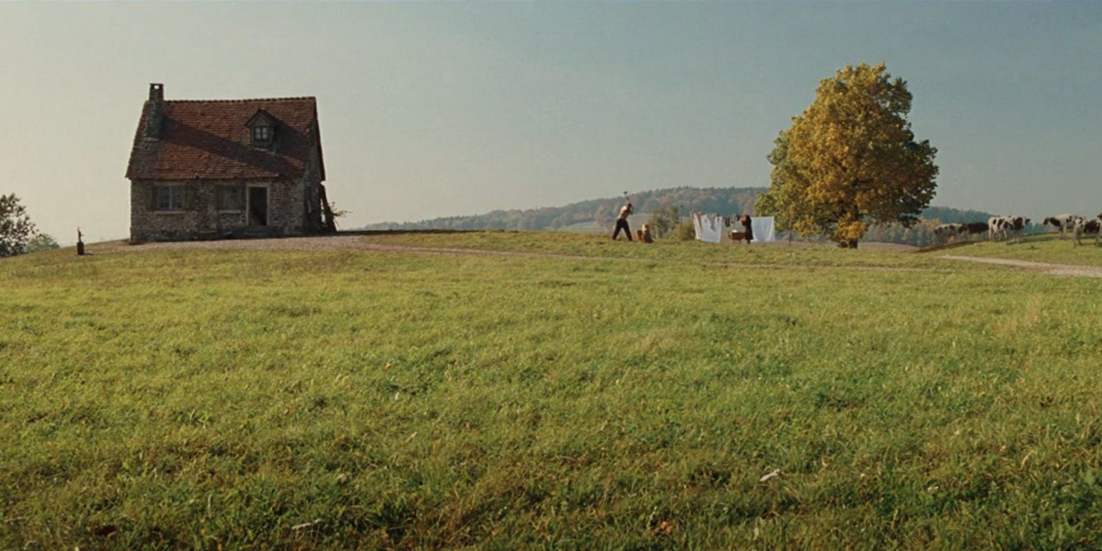 The opening shot of Inglourious Basterds