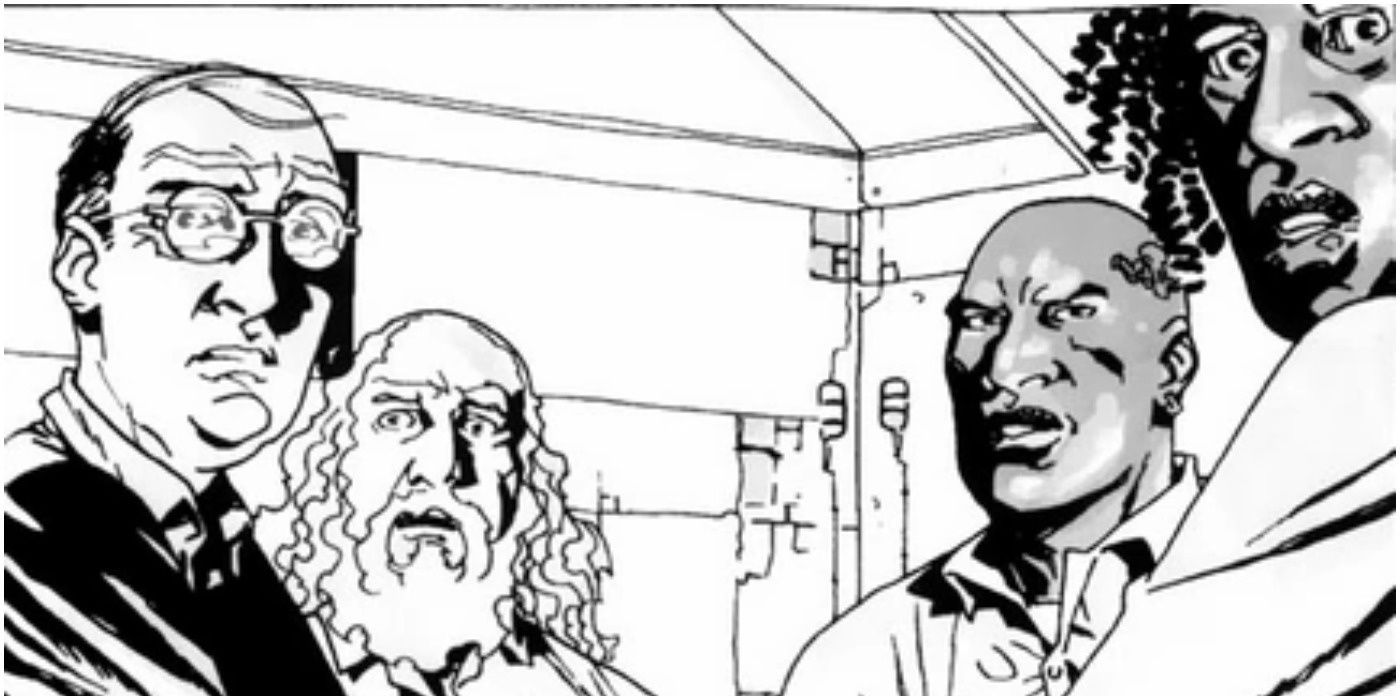 Thomas and the other prisoners in The Walking Dead comics.