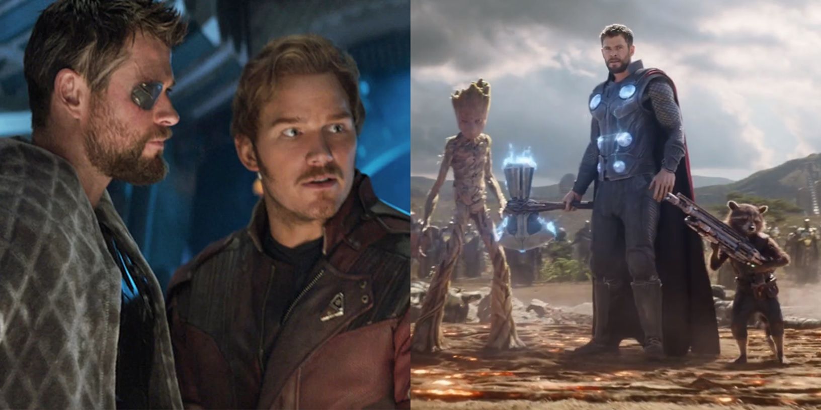 Thor with the Guardians of the Galaxy in Avengers Infinity War