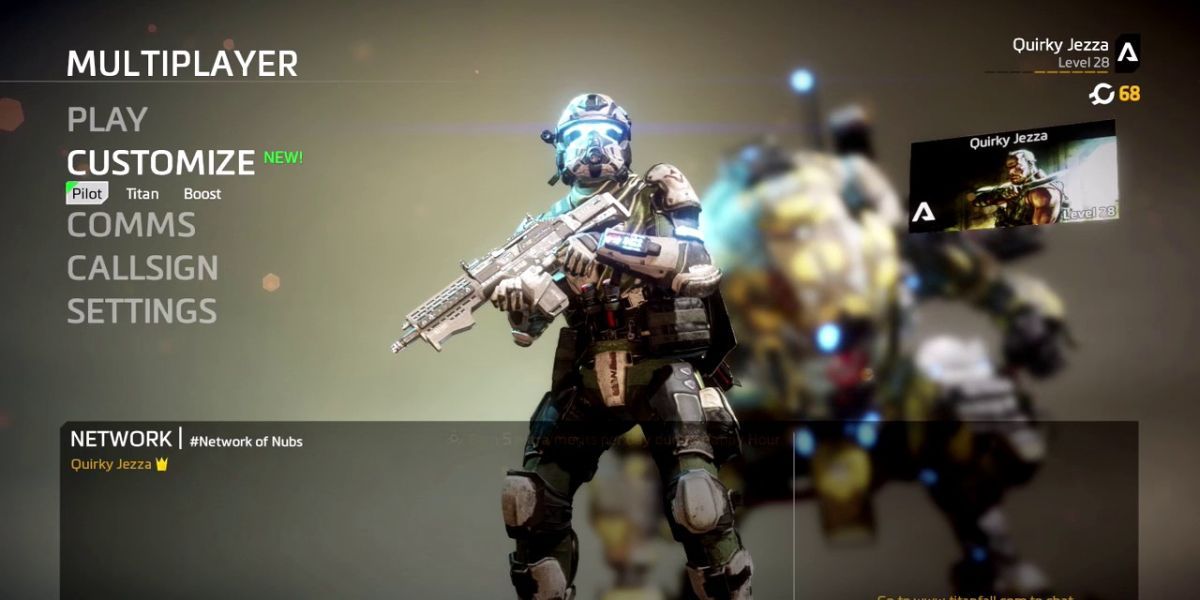 Titanfall 2's multiplayer menu.