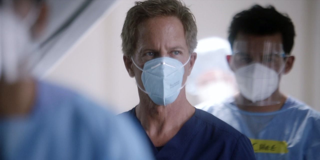 Tom Koracick wearing a surgical mask