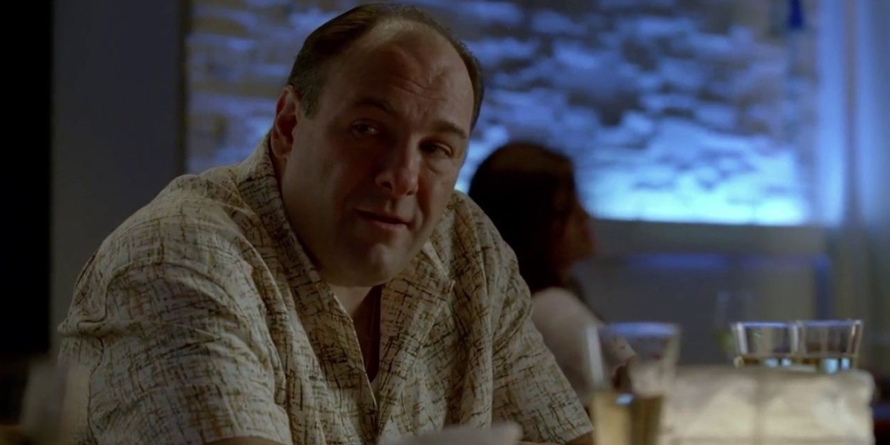 Tony Soprano sitting in a bar in The Sopranos