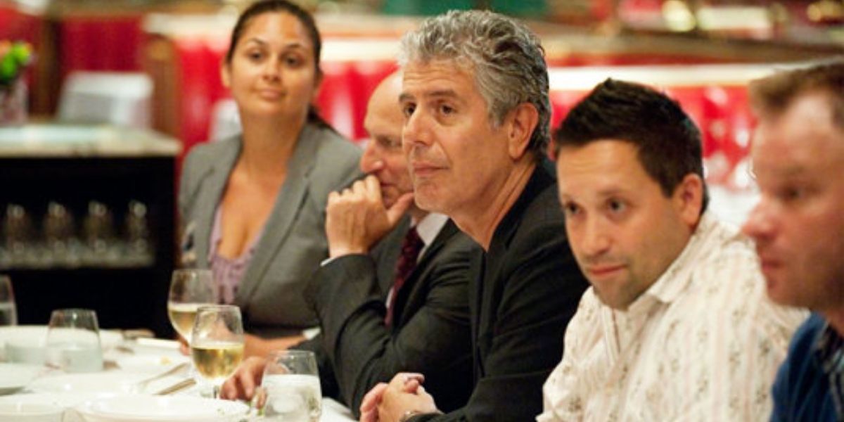 Anthony Bourdain acting as guest Top Chef All Stars judge