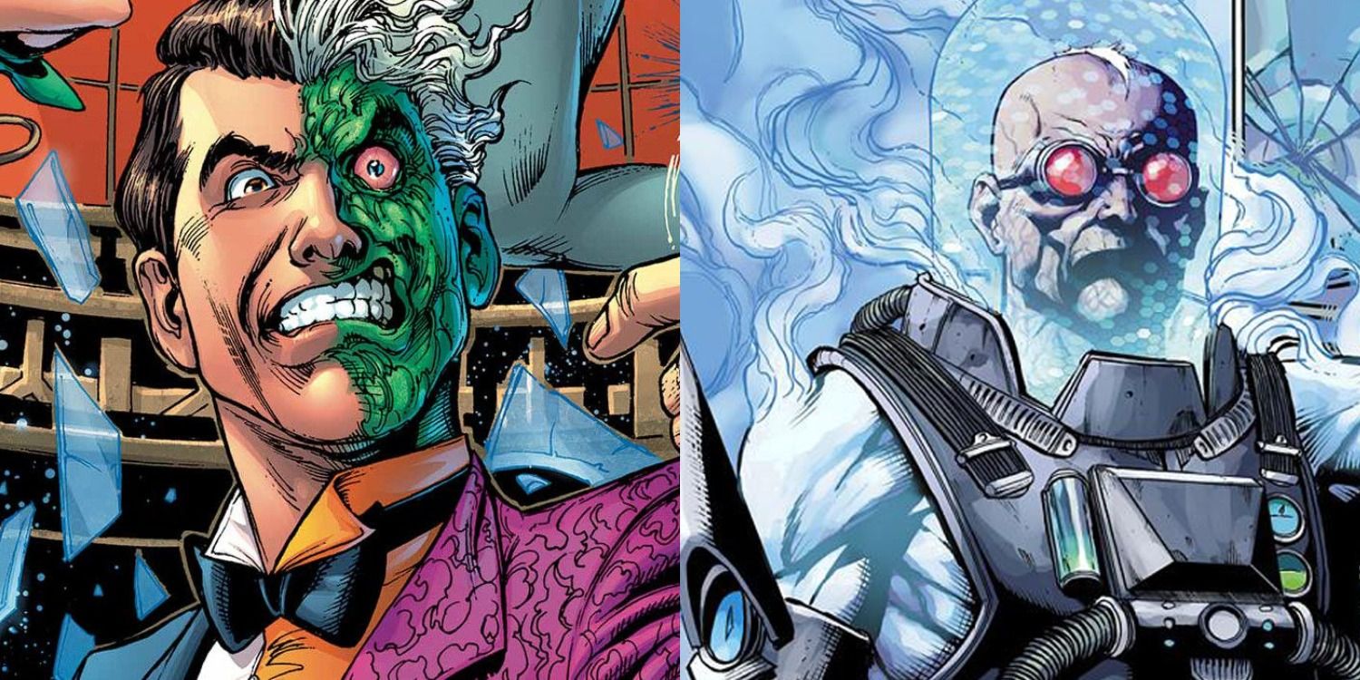 Two Face and Mr Freeze in the Batman comics