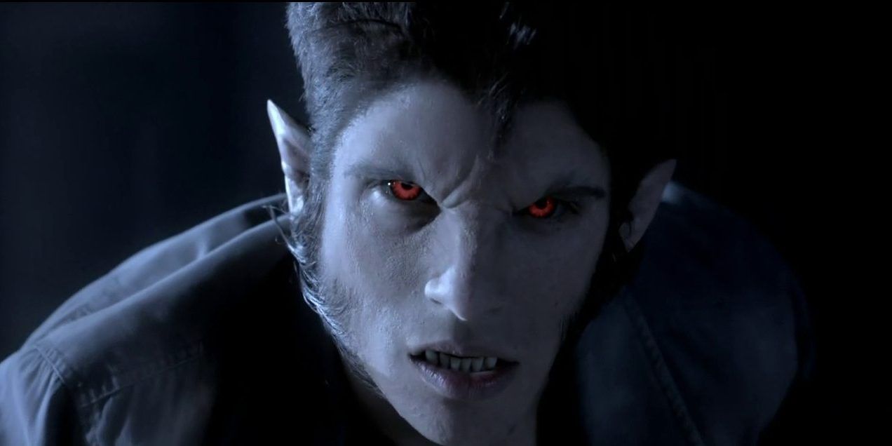 Scott transforming into the Alpha wolf in Teen Wolf.