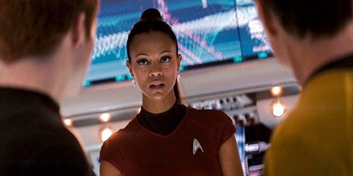 Uhura talking to Kirk in Star Trek Beyond.