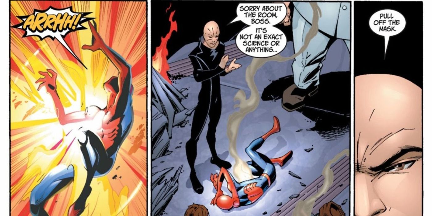 Ultimate Electro zaps Spider-Man in Marvel Comics.