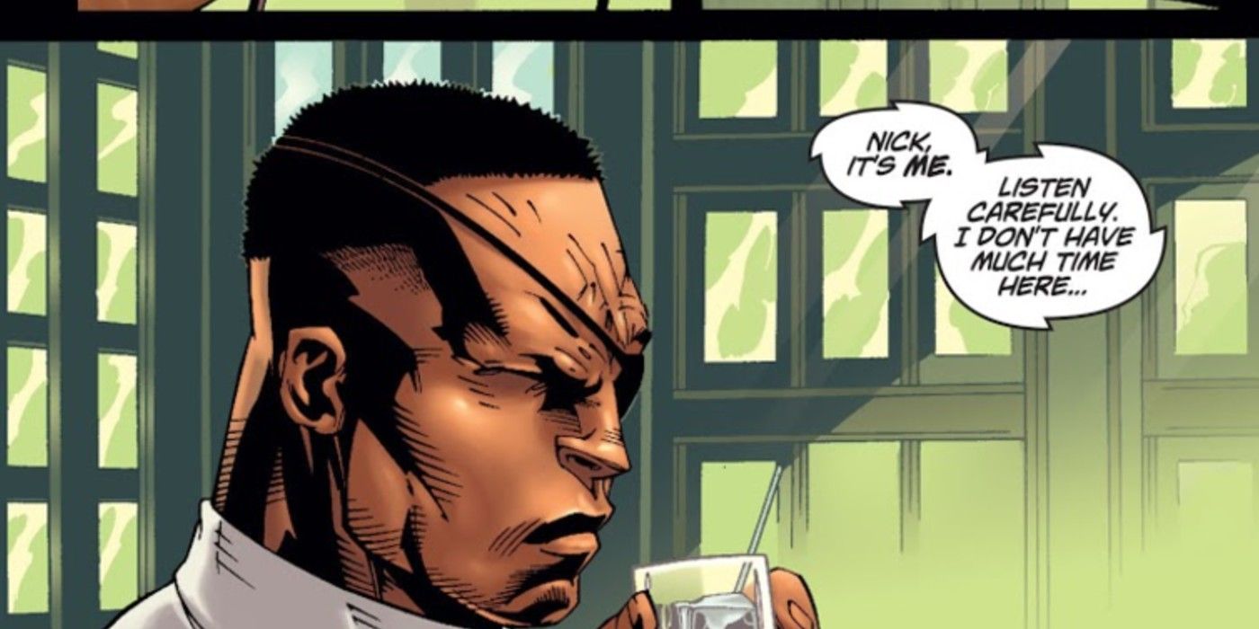 Ultimate Nick Fury gets an important call from Wolverine