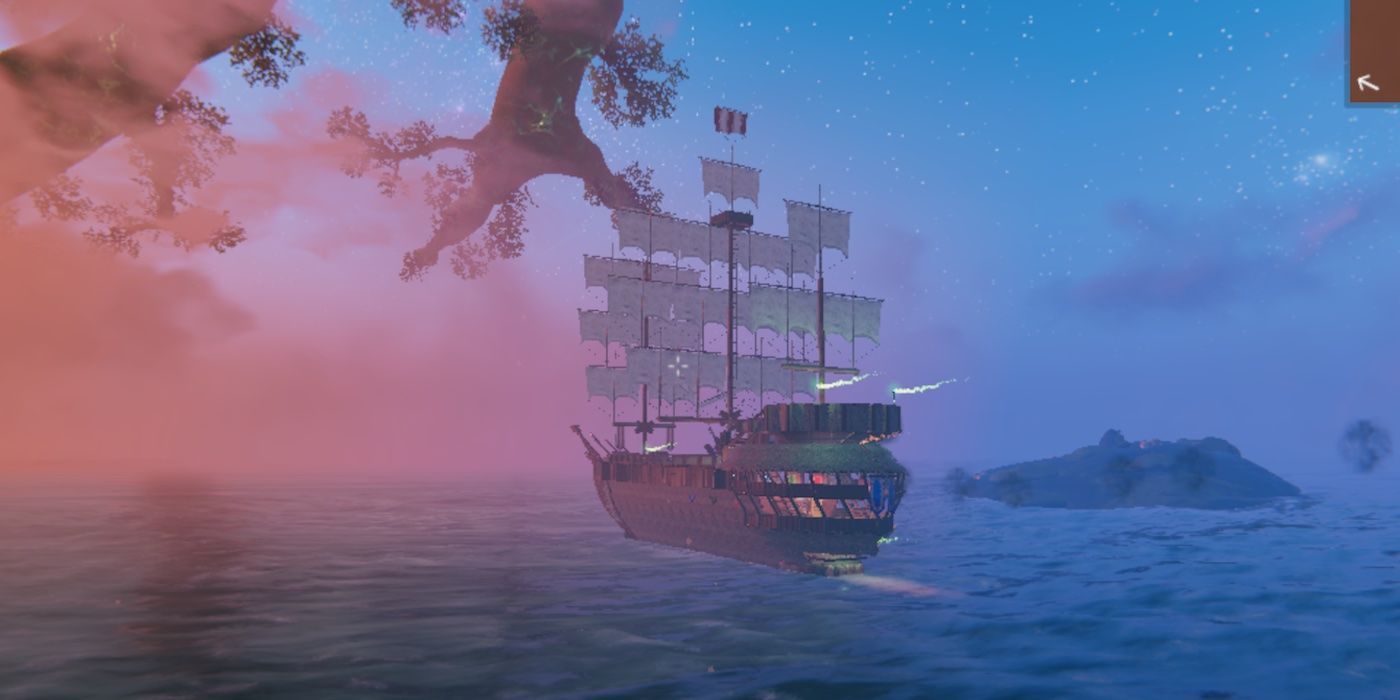 Valheim Player Sails the Ocean In FullBlown Pirate Ship Using Mod