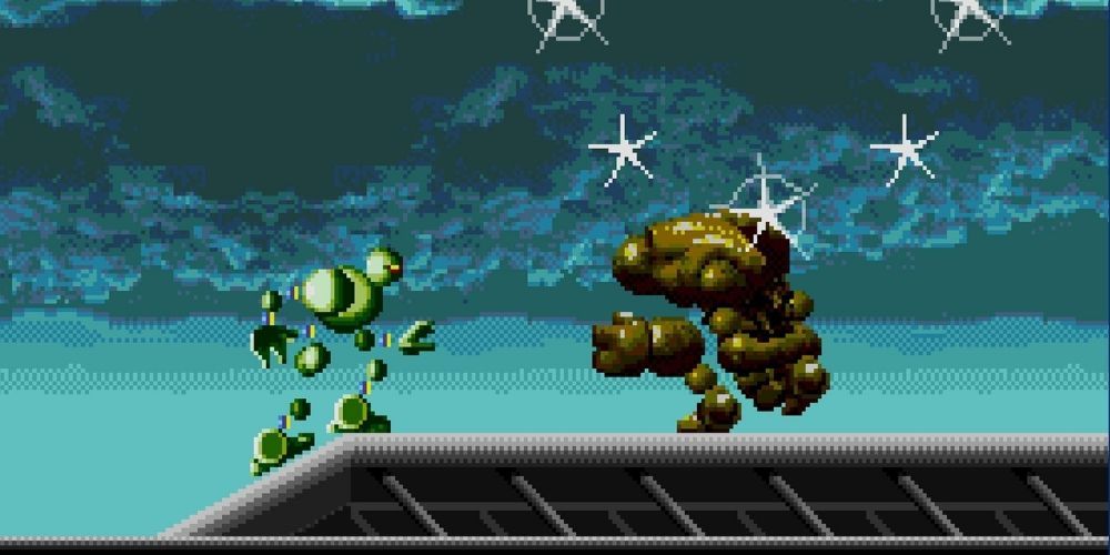 Vectorman being played on Sega Genesis