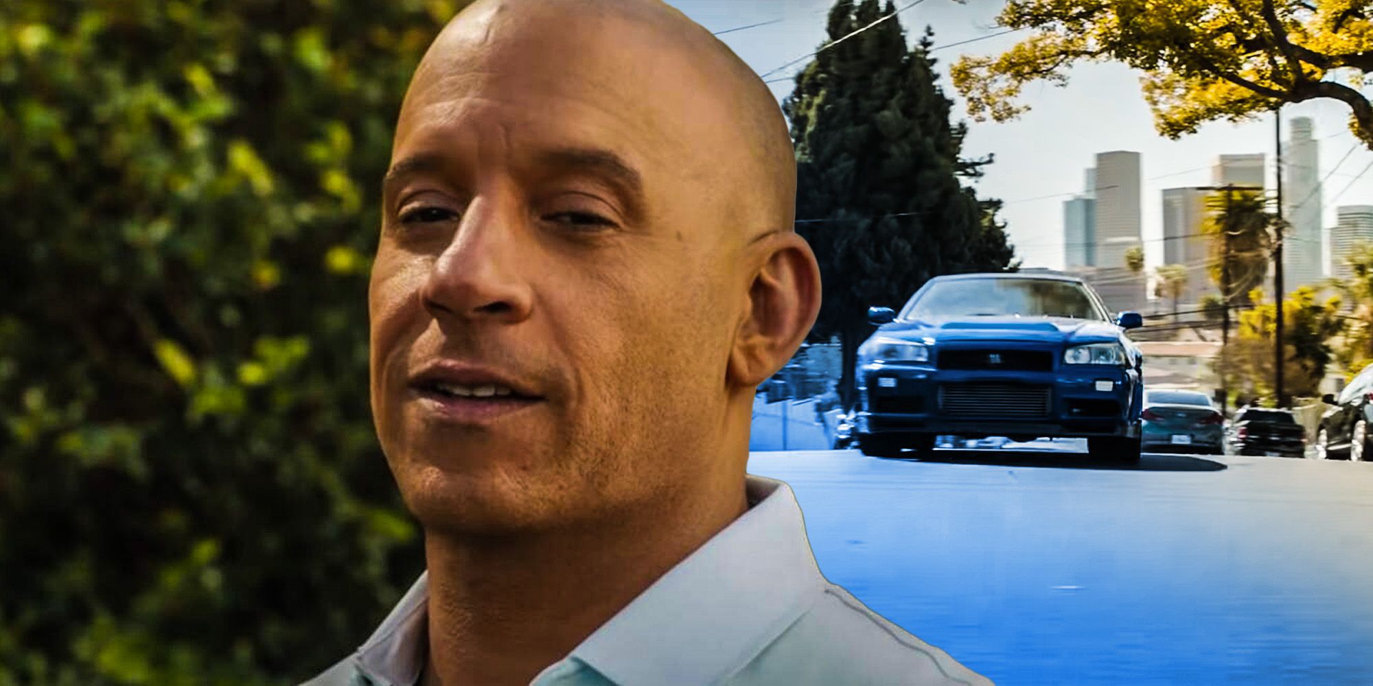 Vin diesel dom toretto who is in the blue car Fast and furious 9