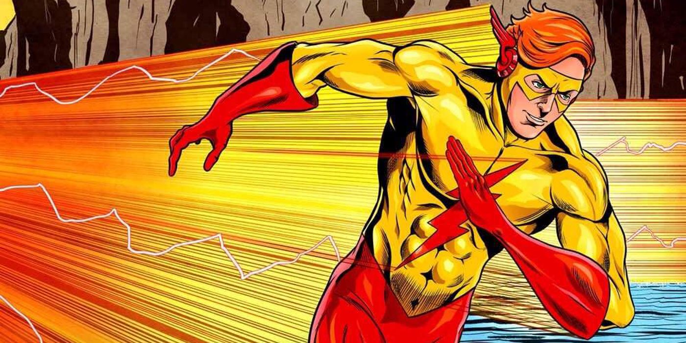 Wally West running as The Flash in DC Comics