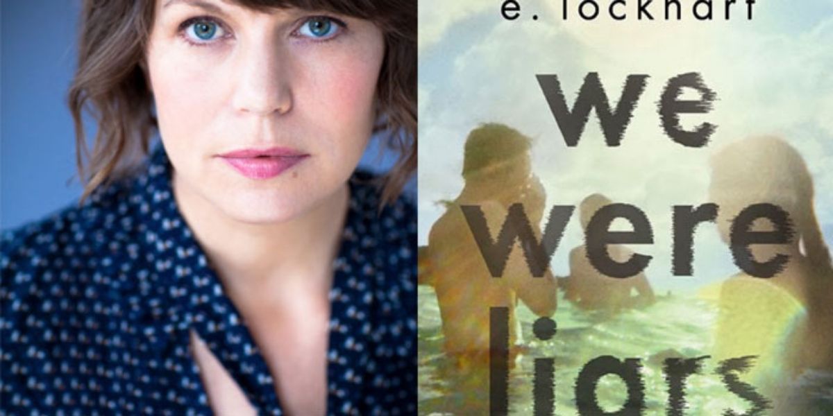 Split image showing E. Lockhart and the cover of her book, We Were Liars