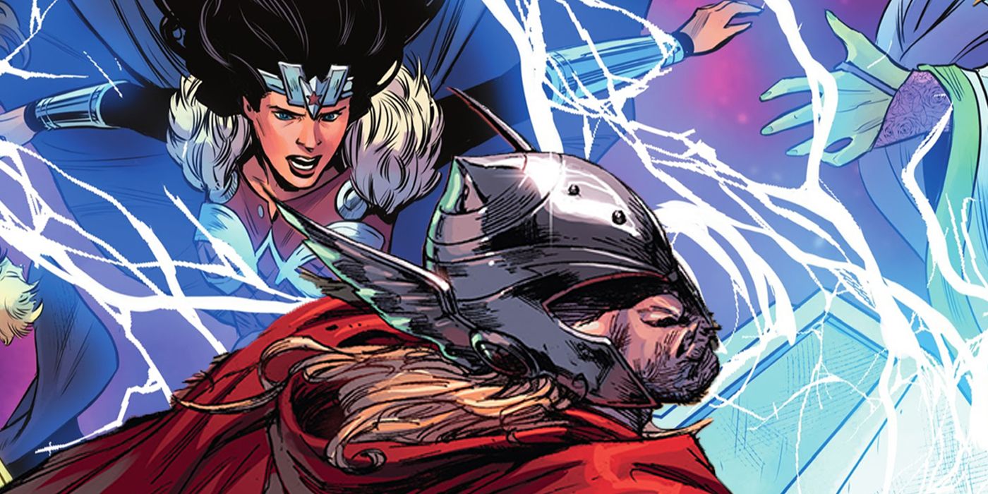 Wonder Woman Hits Thor Mjolnir
