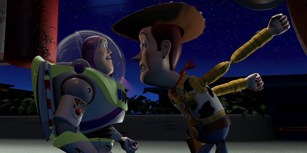 Woody yelling at Buzz in Toy Story. 