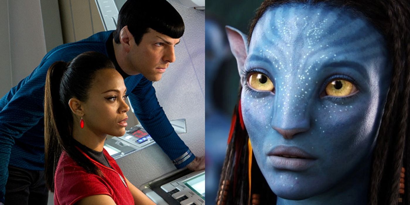 Zoe Saldana in Star Trek and Avatar.