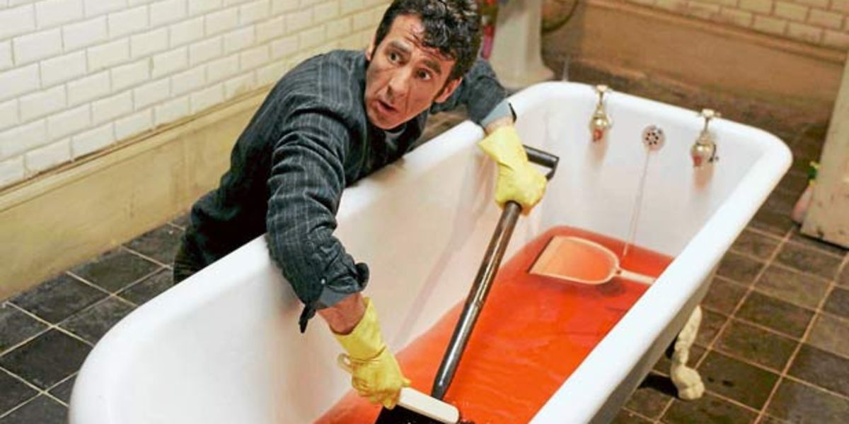 Mark and a bathtub of blood in A Film With Me In It