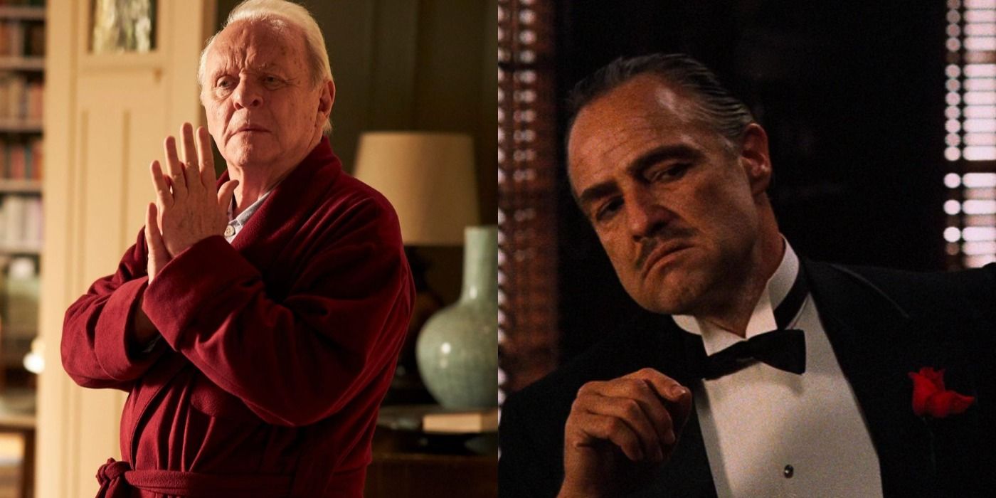 Anthony Hopkins in The Father and Marlon Brando in The Godfather