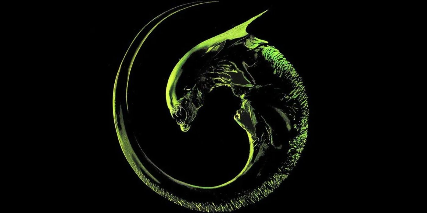 alien 3 poster logo with curled xenomorph