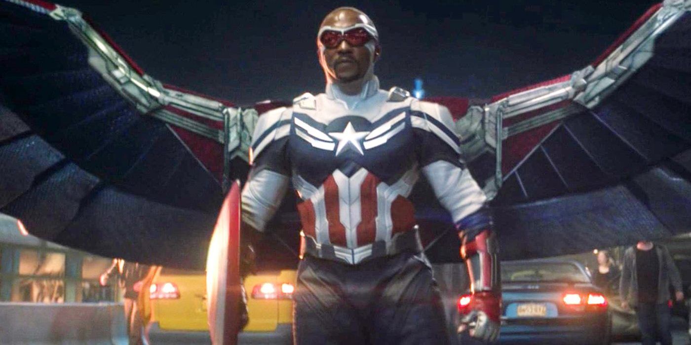 Sam Wilson wearing his Captain America Uniform