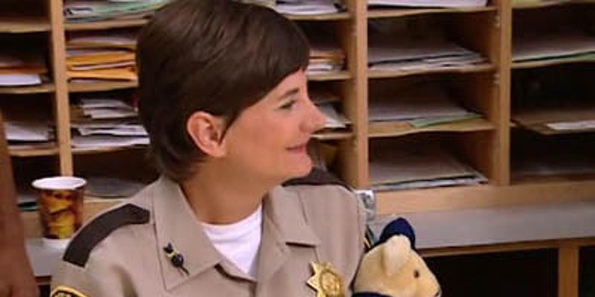 Trudy looks to the side in Reno 911