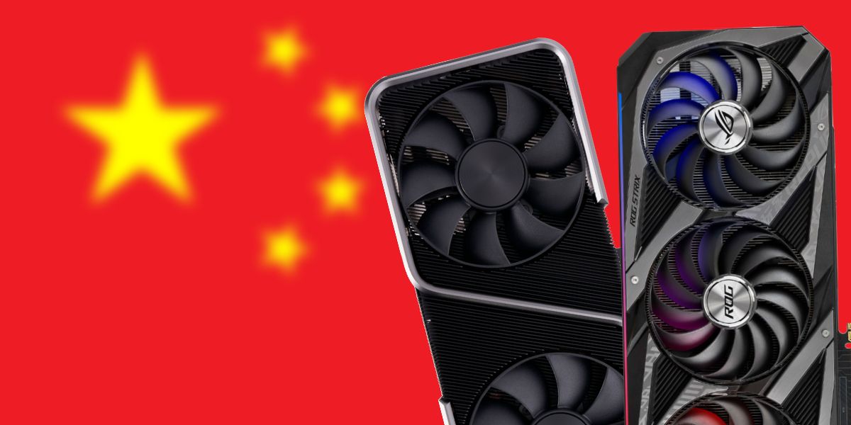 China flag with Nvidia and Asus GPUs