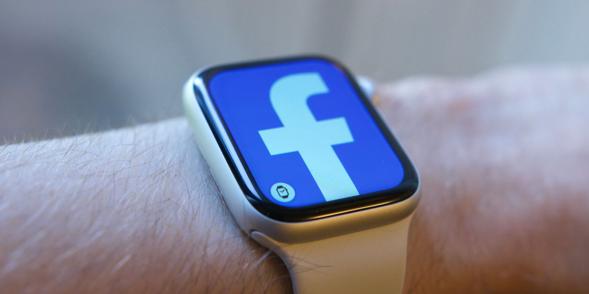 Facebook logo on a smartwatch