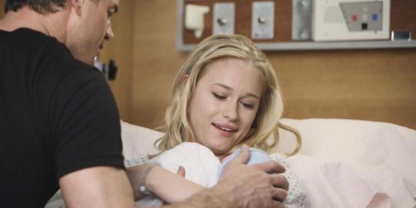 Sloan after giving birth to her son