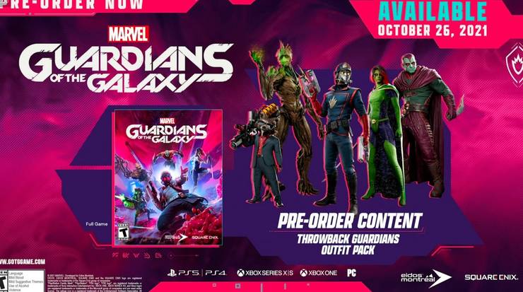 Guardians Of The Galaxy Game Pre Order Bonuses Include Classic Marvel Skins