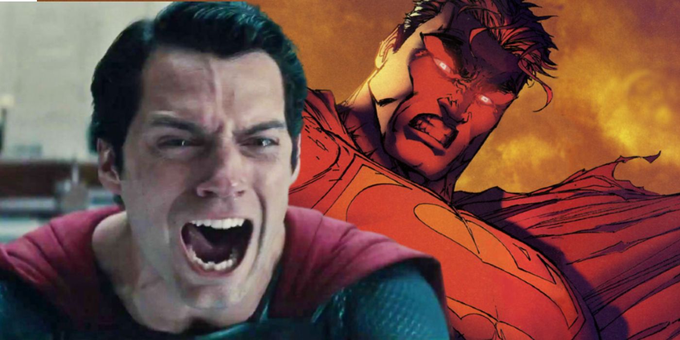 henry cavill superman screaming with comic book superman