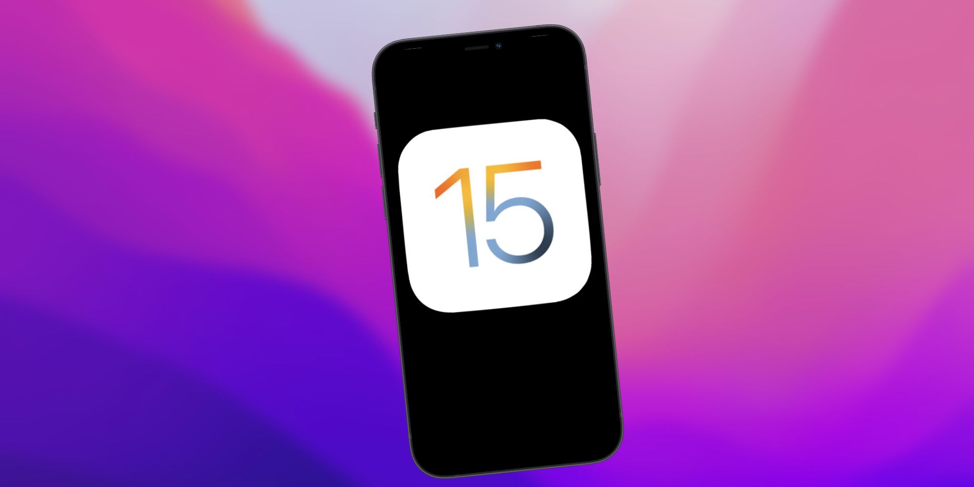 iOS 15 logo on an iPhone