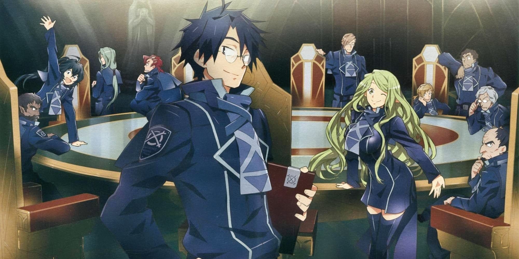 Shiroe e o elenco principal da 3ª temporada de Log Horizon