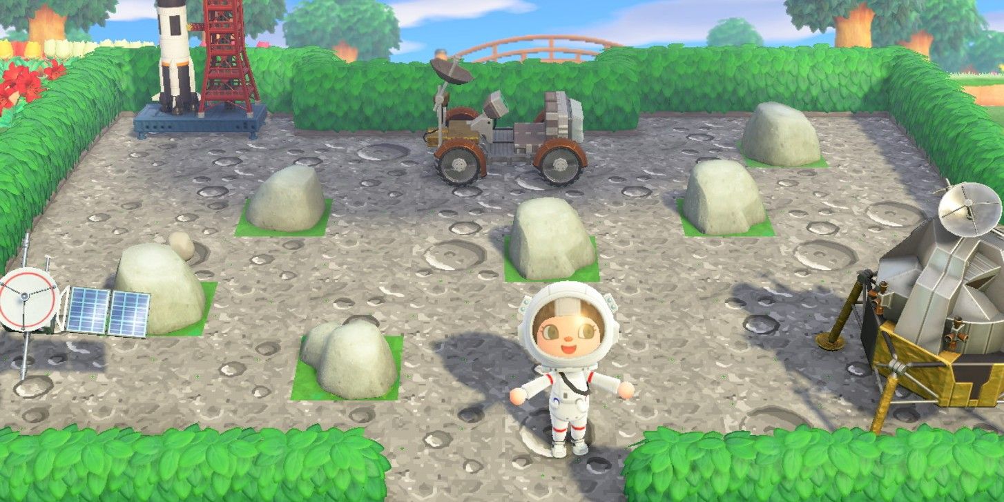 Animal Crossing Player Creates Lunar Rock Garden