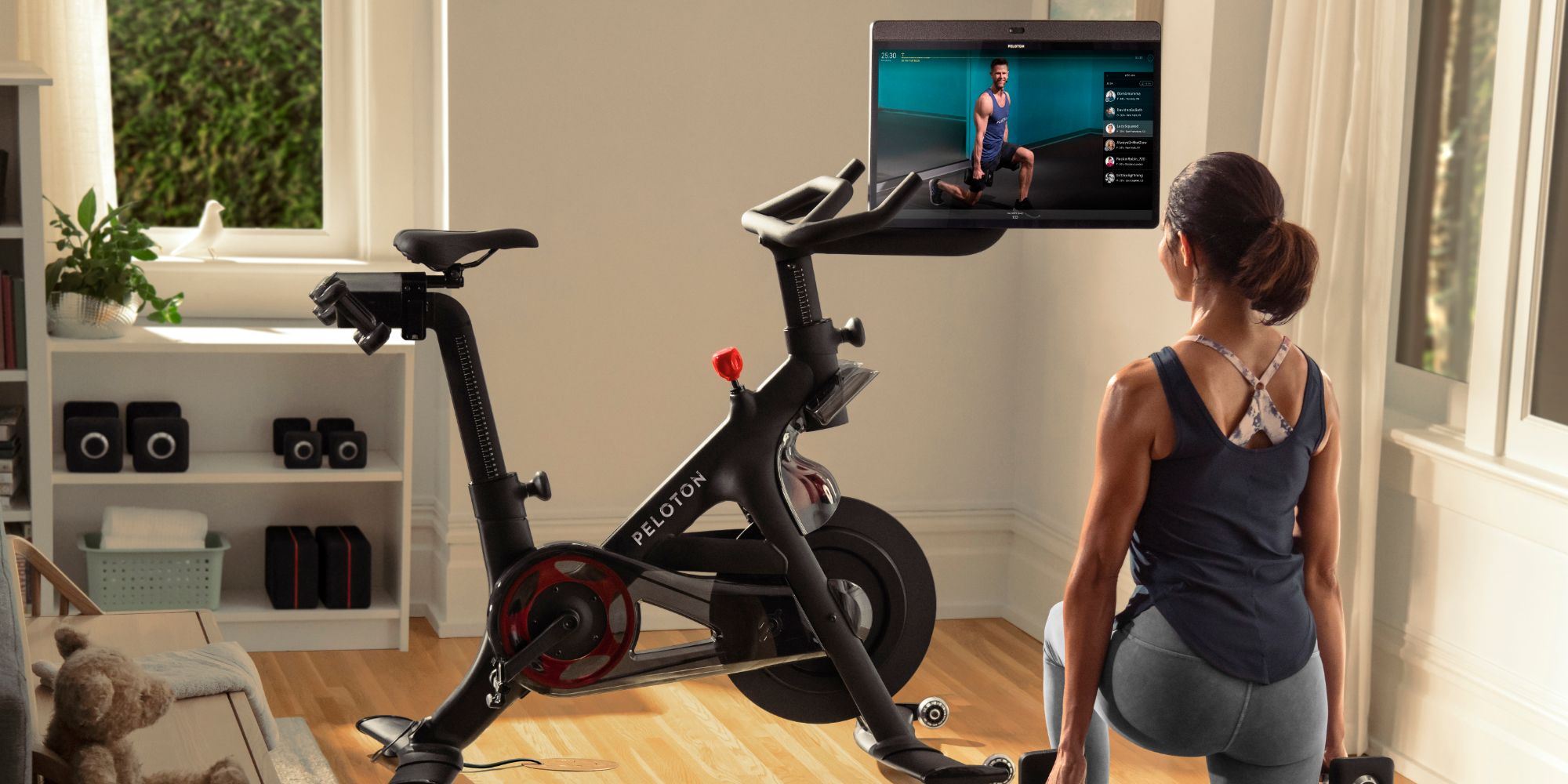Someone working out with a Peloton Bike+