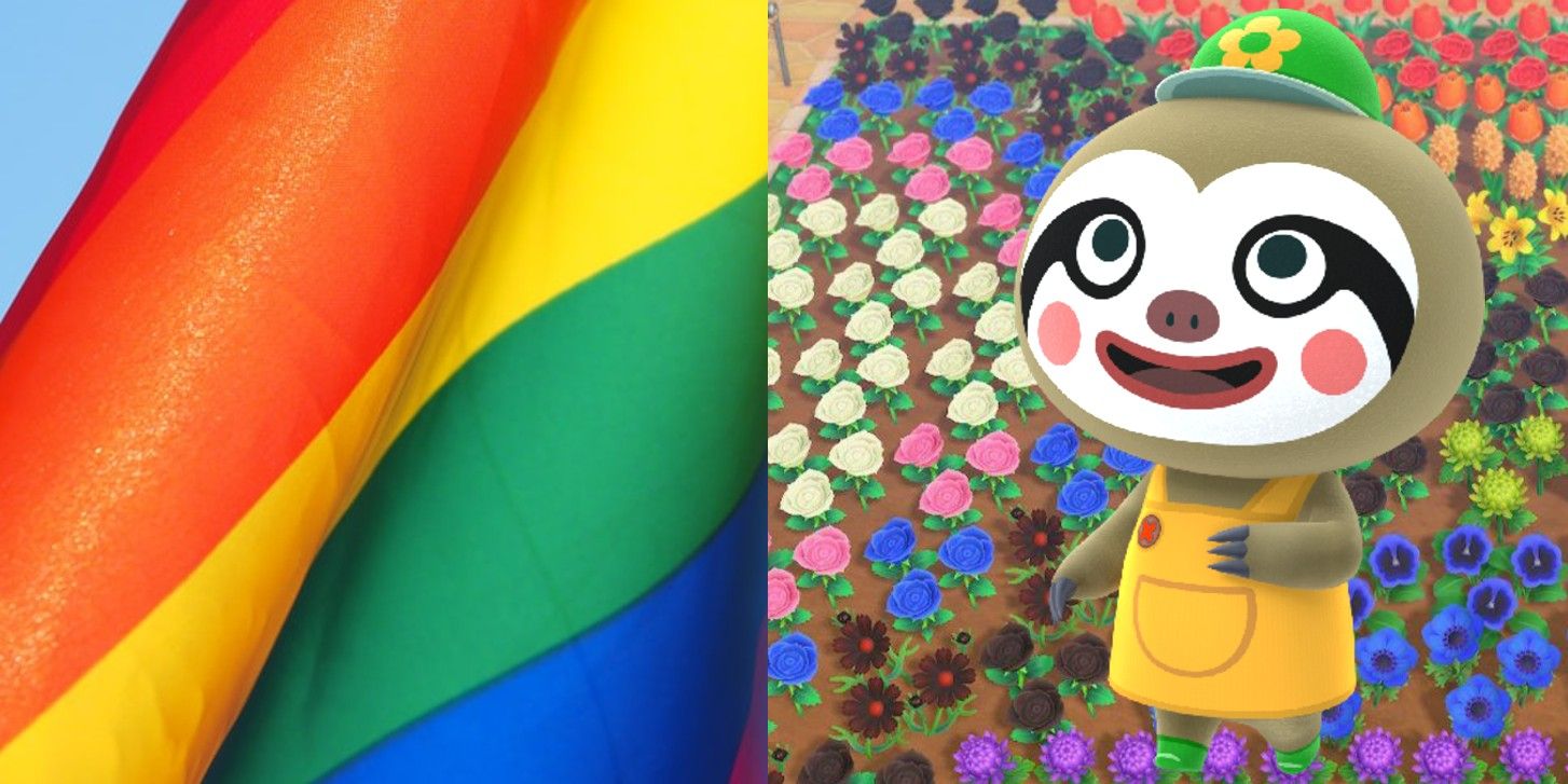 Animal Crossing Player Celebrates Pride Month With Flag Made of Flowers