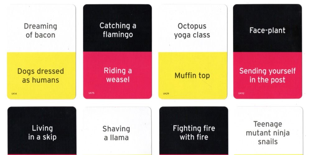 8 different cards from Scawl game