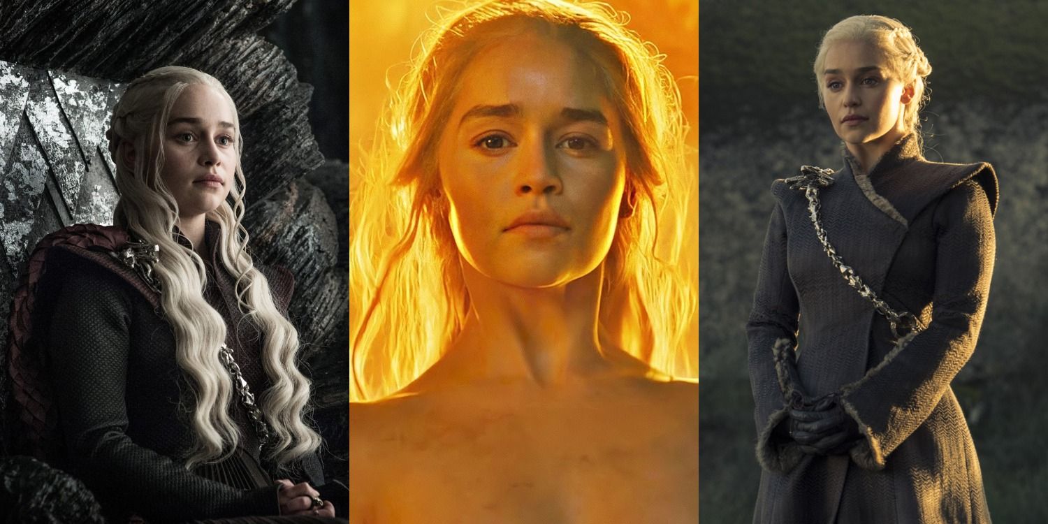 Split image of Daenerys Targaryen on Game of Thrones