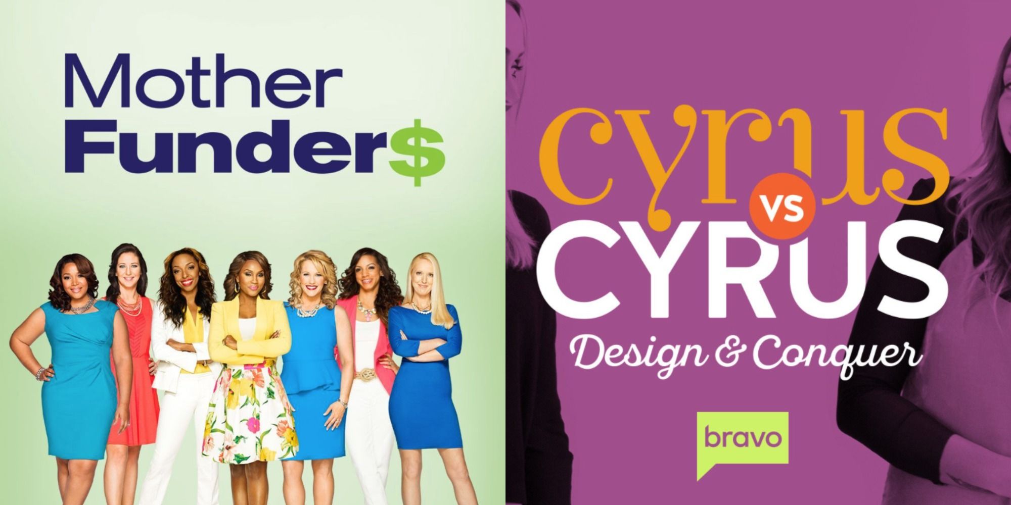 Two side by side images of Mother Funders and Cyrus vs Cyrus title screen