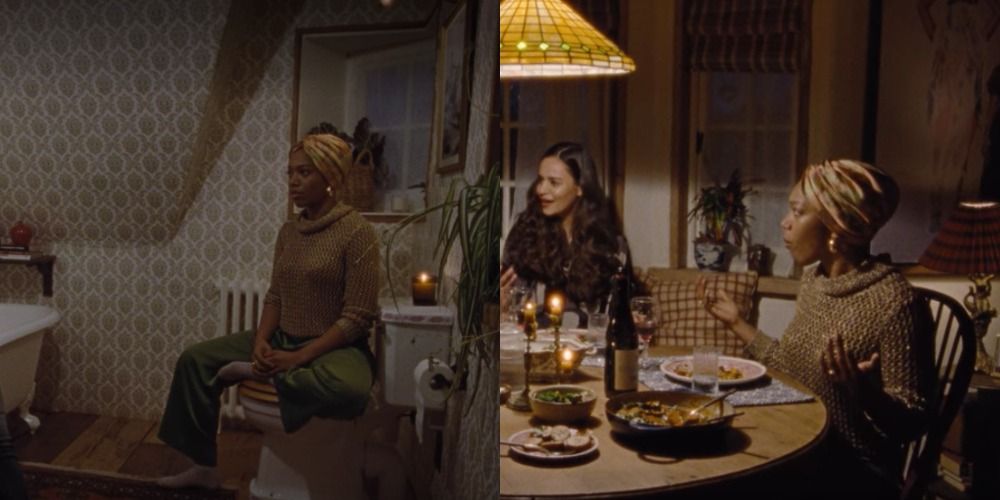 2 images with Alicia's Knit metallic cowl sweater in Master of None